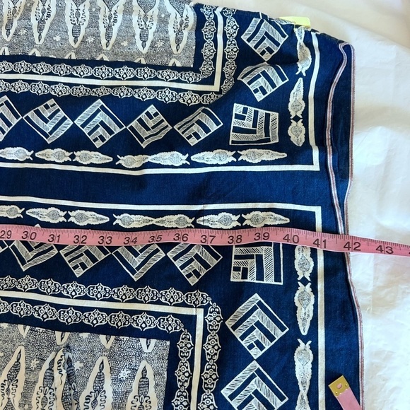 BILLY REID Mens Tribal Print Oversized Poncho Shirt S Resort Wear - Picture 12 of 13